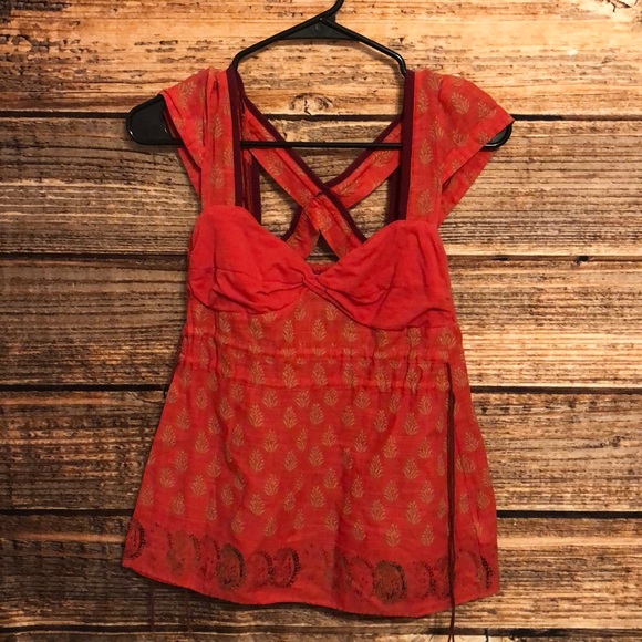 Free People Tops - ♥️FREE PEOPLE- RED TOP